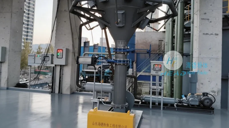 Proyecto de transporte neumático a presión negativa de polvo de escoria para una empresa de materiales de construcción en Huangshi, Hubei