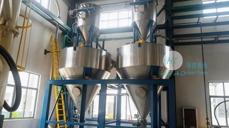 Proyecto de transporte neumático por presión positiva de polvo de sílica para una empresa electrónica en Dongguan, Guangdong