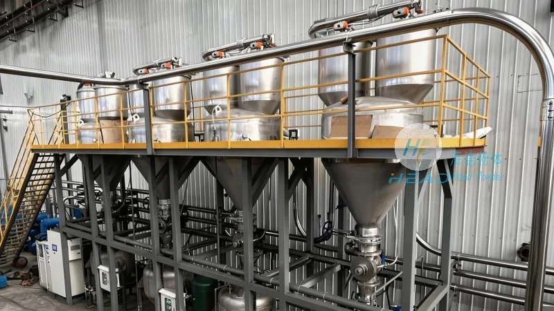 Proyecto de transporte neumático por partículas plásticas en fase diluida para una empresa plástica en Tianjin